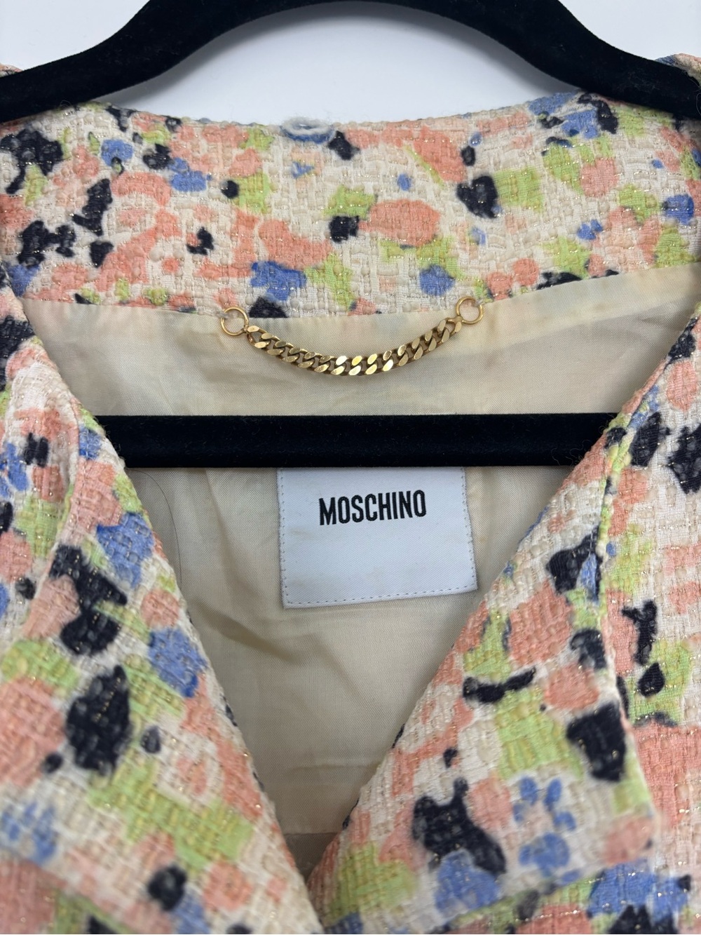 Moschino Pastel Multi Tweed Coat - Picture 2 of 6